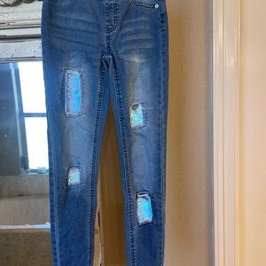 Justice Blue Distressed Kids Jeans